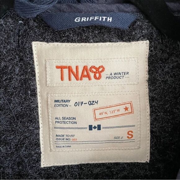 (SOLD) ARITZIA Tna Griffith Winter Parka Jacket Puffer Coat Hood Blue S - Picture 8 of 15